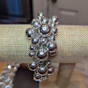 Macy's Elegant Silver Bead Bracelet NWT